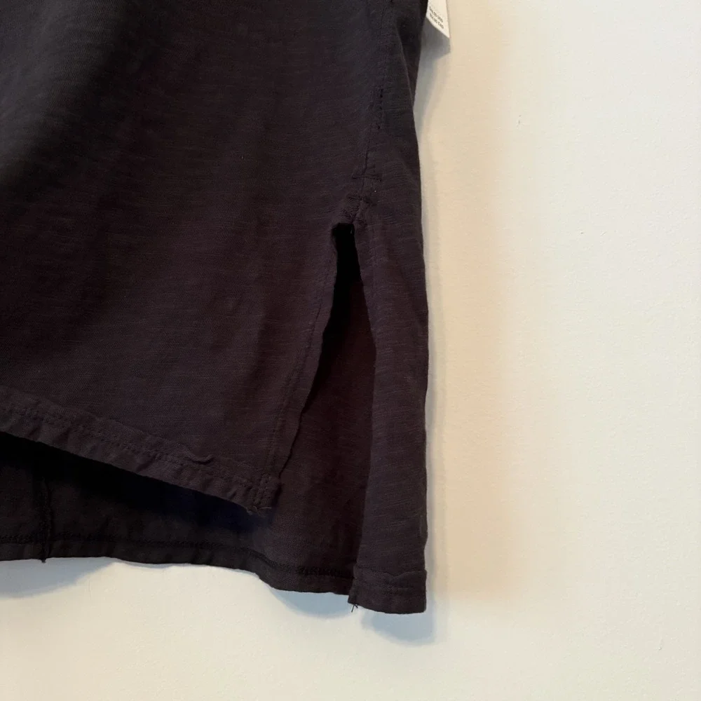 NWT Pilcro 100% Cotton Oversized V Neck Shirt Black Size M Travel Lounge Casual - Picture 6 of 10